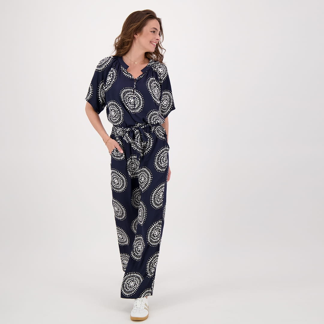 Je m'appelle Broeken Donkerblauw/Porselein wit / XS / (30'') Pant Straight | Donkerblauw/Porselein wit