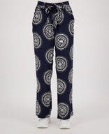 Je m'appelle Broeken Pant Straight | Donkerblauw/Porselein wit