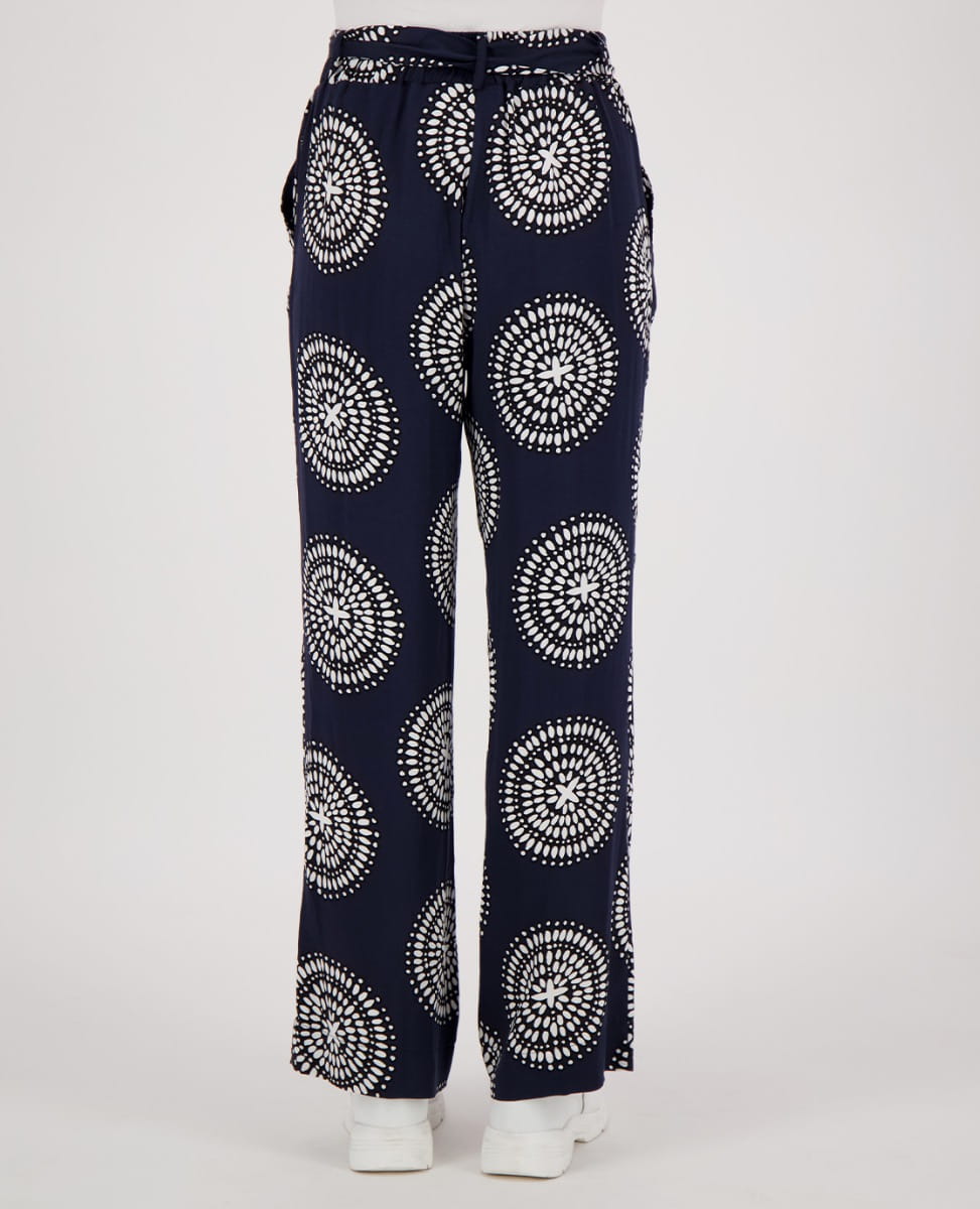 Je m'appelle Broeken Pant Straight | Donkerblauw/Porselein wit