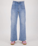 Je m'appelle Broeken Pant Flare Superstretch Denim | Light Denim