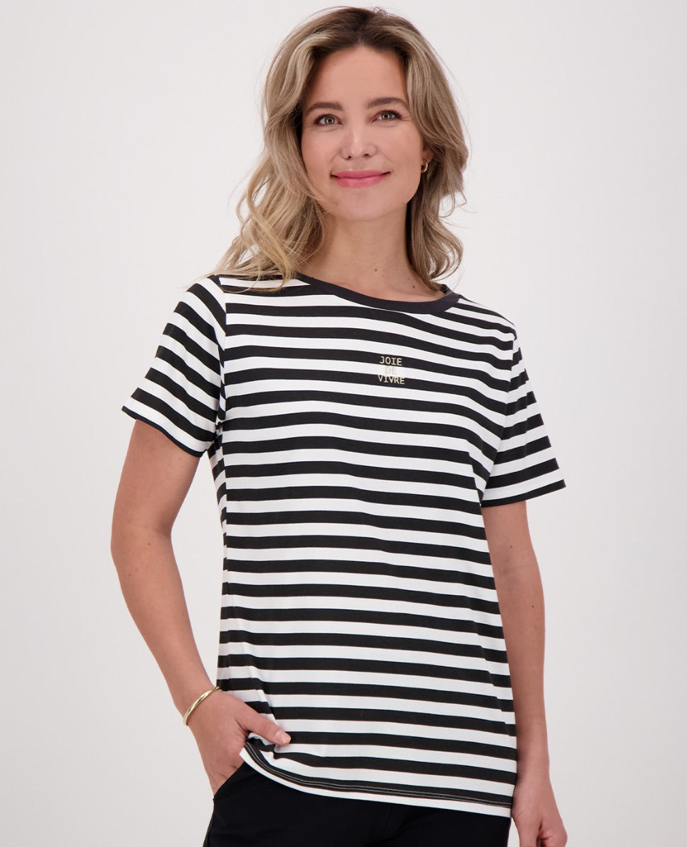 Tee Stripes | Off White/Zwart