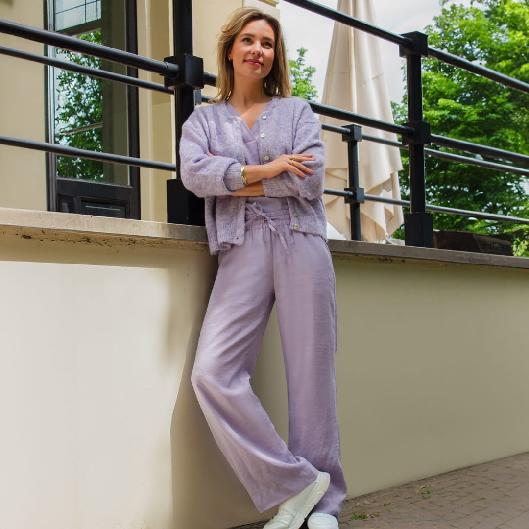 Je m'appelle Broeken Pant Straight | Pastel Paars