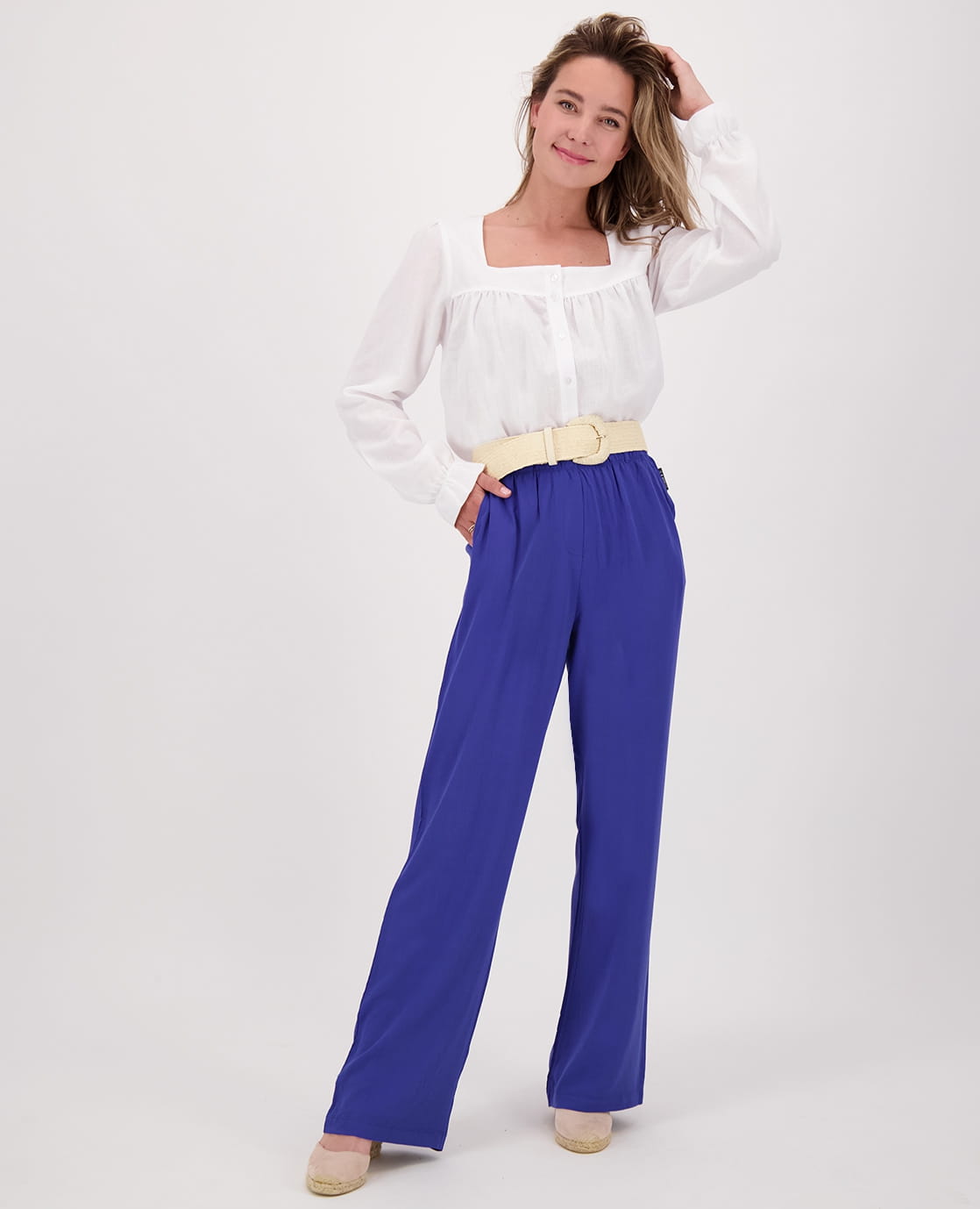 Je m'appelle Broeken Pant Straight Summer | Deep Marine
