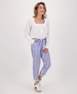 Je m'appelle Broeken Pant Fancy Élégant 7/8 | Wit/Deep Marine