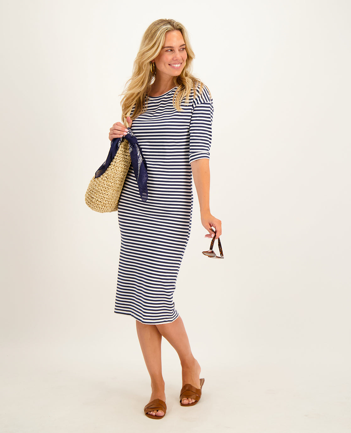 Robe Doris | Off white/Donkerblauw