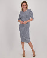 Je m'appelle Jurken Robe Doris | Off white/Donkerblauw