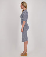 Je m'appelle Jurken Robe Doris | Off white/Donkerblauw