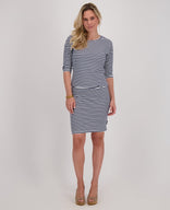 Je m'appelle Jurken Robe Doris | Off white/Donkerblauw