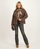 Je m'appelle Tops Blouse Bow | Multicolor Taupe / Brown
