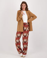 Je m'appelle Broeken Pant Straight | Multicolor / Rood