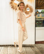 Je m'appelle Broeken Pant Straight Satin | Beige