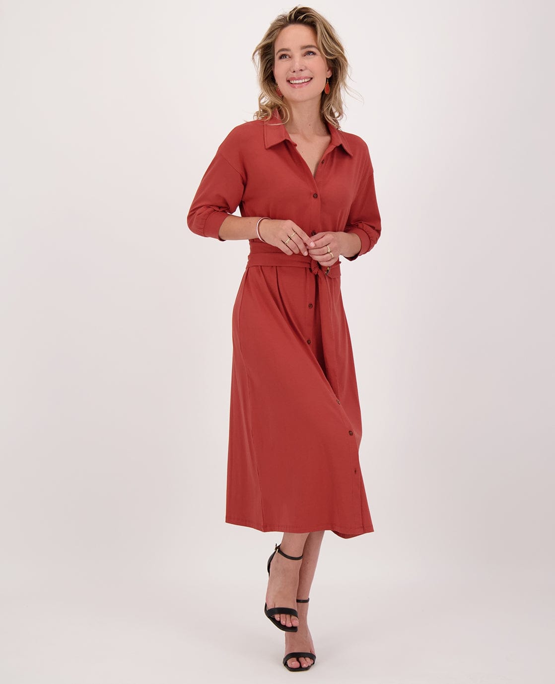 Je m'appelle Jurken Shirtdress Robe | Brique