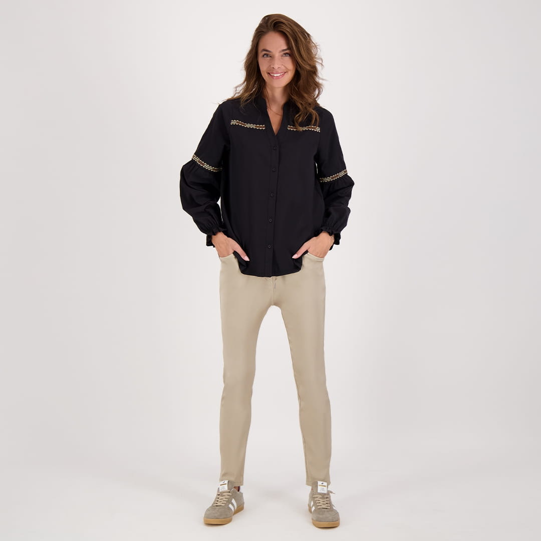Je m'appelle Broeken Taupe / XS / (30'') Pant Satin Superstretch | Taupe