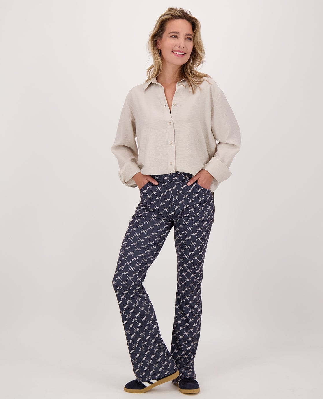 Je m'appelle Broeken Donkerblauw / XS / Short Pant Flare | Donkerblauw