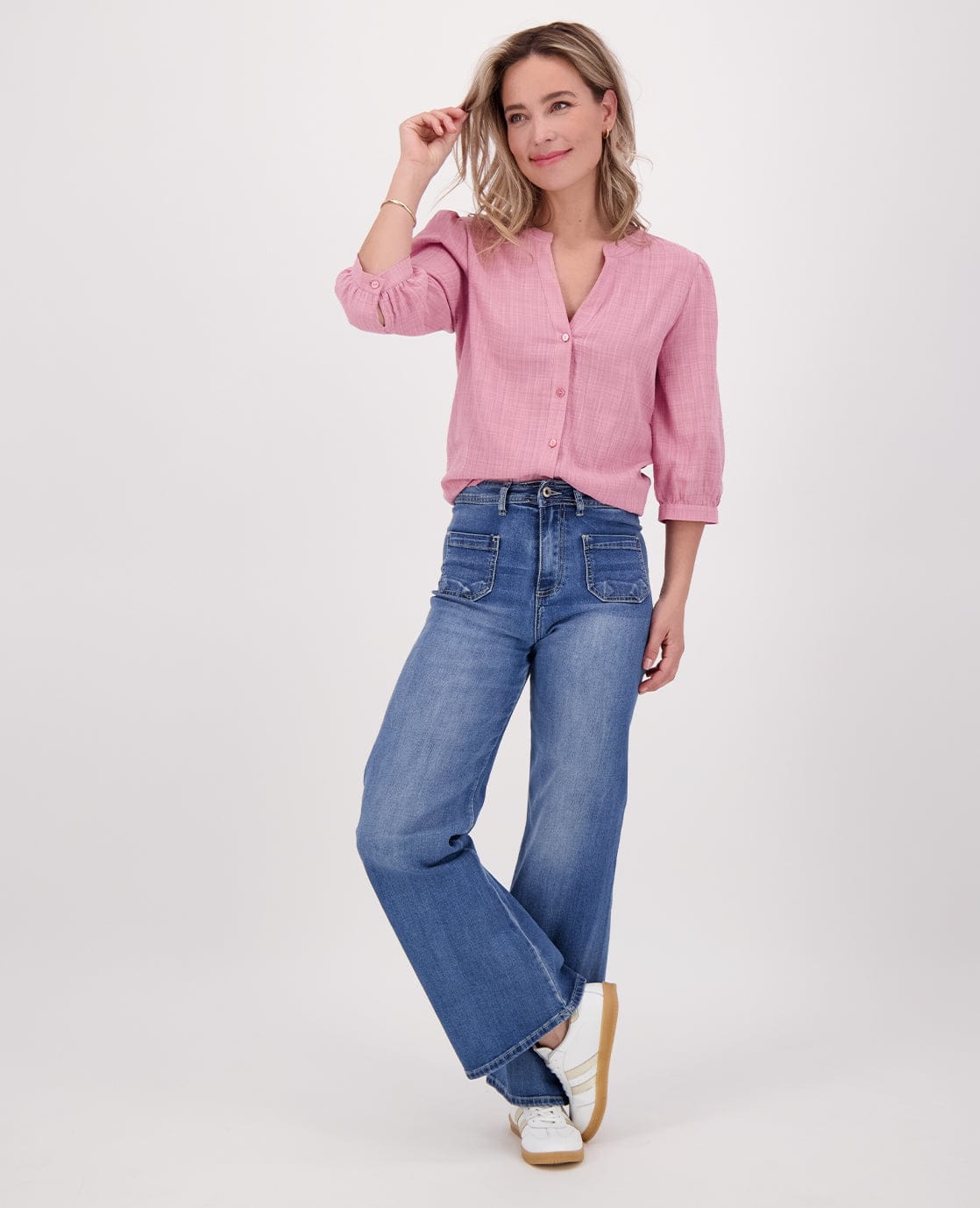 Je m'appelle Broeken Denim Blue / XS / Regular Pant Flare Superstretch Denim | Denim Blue