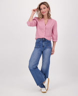 Je m'appelle Broeken Denim Blue / XS / Regular Pant Flare Superstretch Denim | Denim Blue