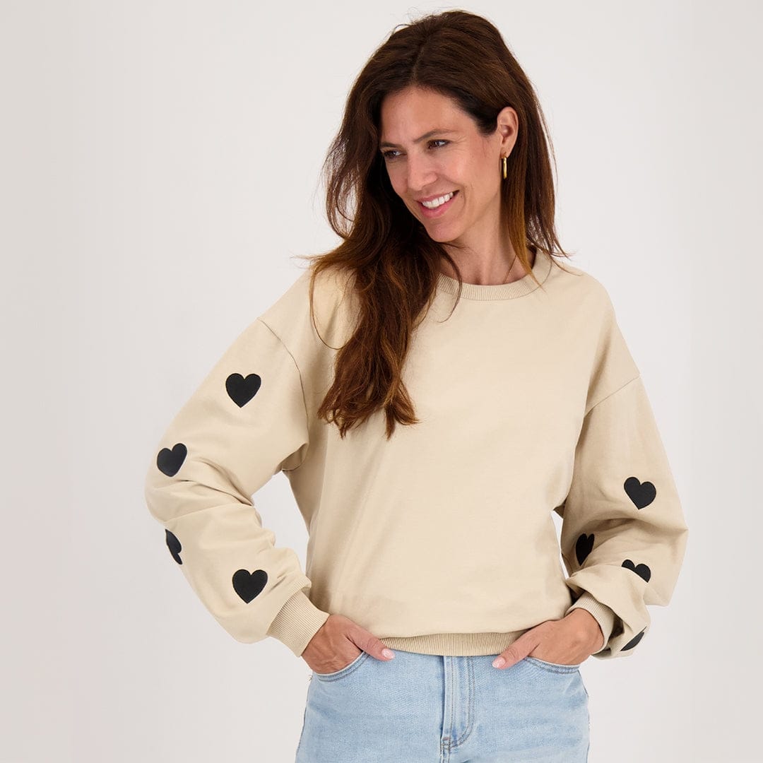 Je m'appelle Tops Beige / XS Sweater Hearts | Beige