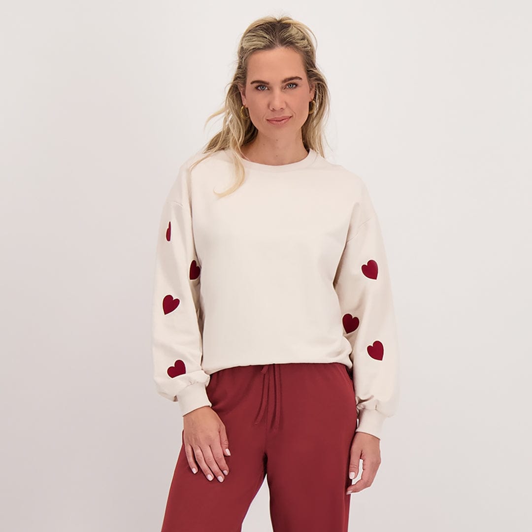 Je m'appelle Tops Ivory / XS Sweater Hearts | Ivory