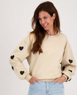 Je m'appelle Tops Sweater Hearts | Beige