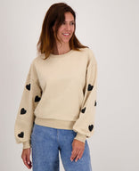 Je m'appelle Tops Sweater Hearts | Beige