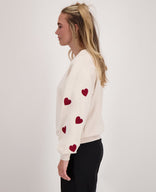 Je m'appelle Tops Sweater Hearts | Ivory