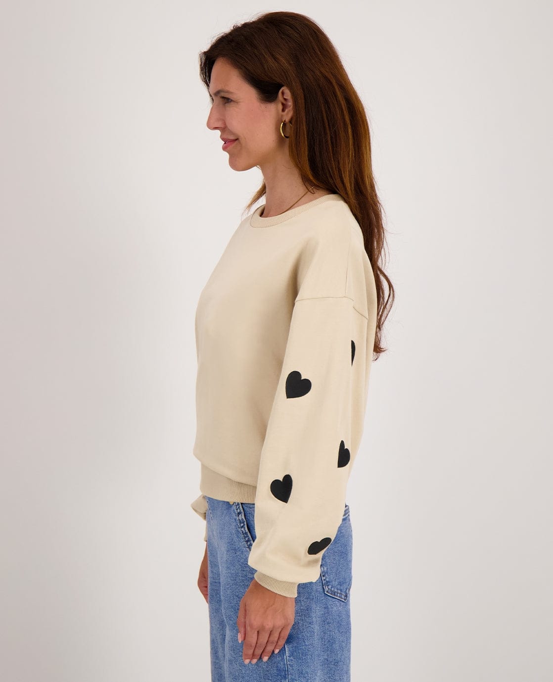 Je m'appelle Tops Sweater Hearts | Beige