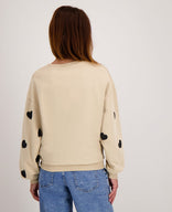 Je m'appelle Tops Sweater Hearts | Beige