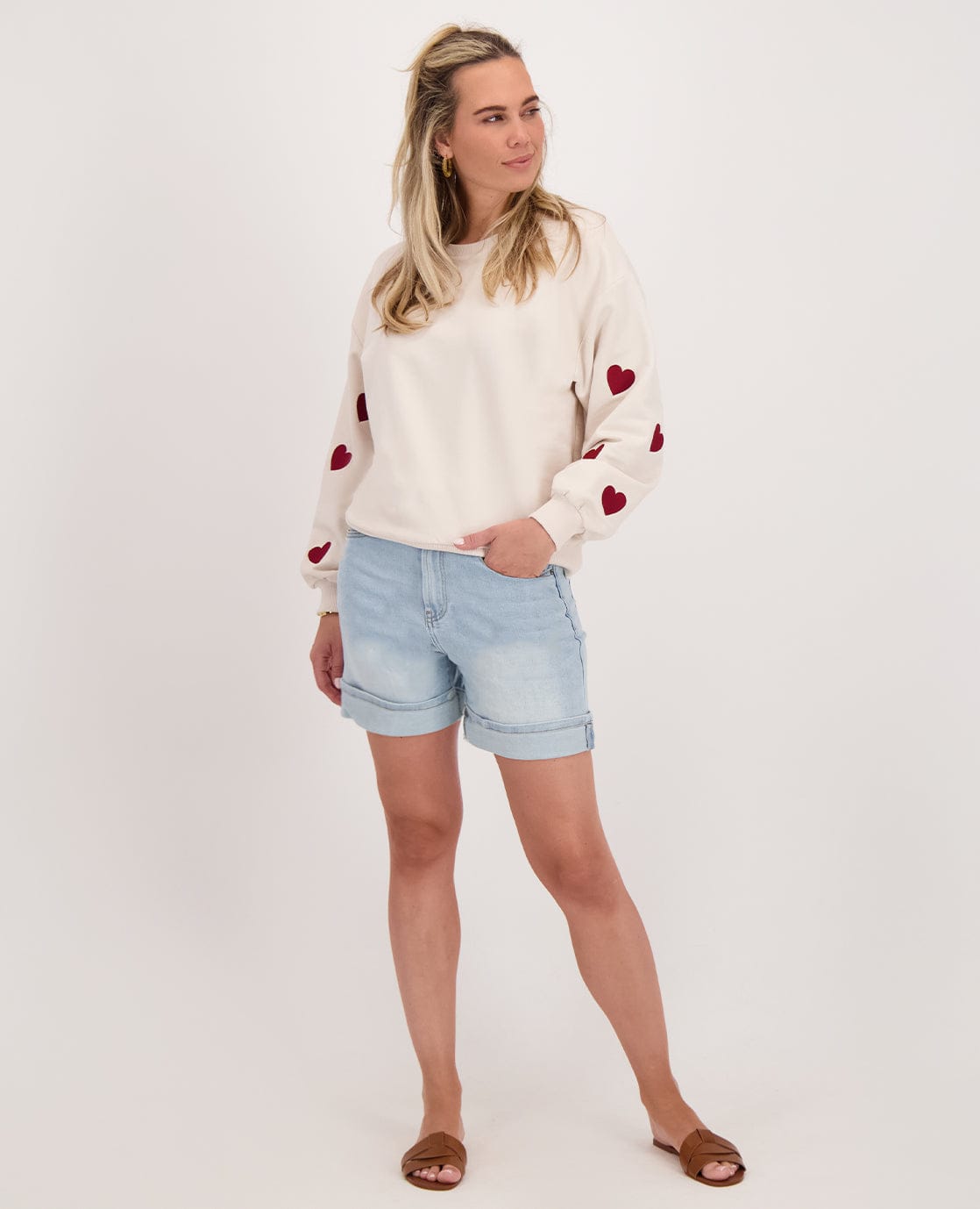 Je m'appelle Tops Sweater Hearts | Ivory