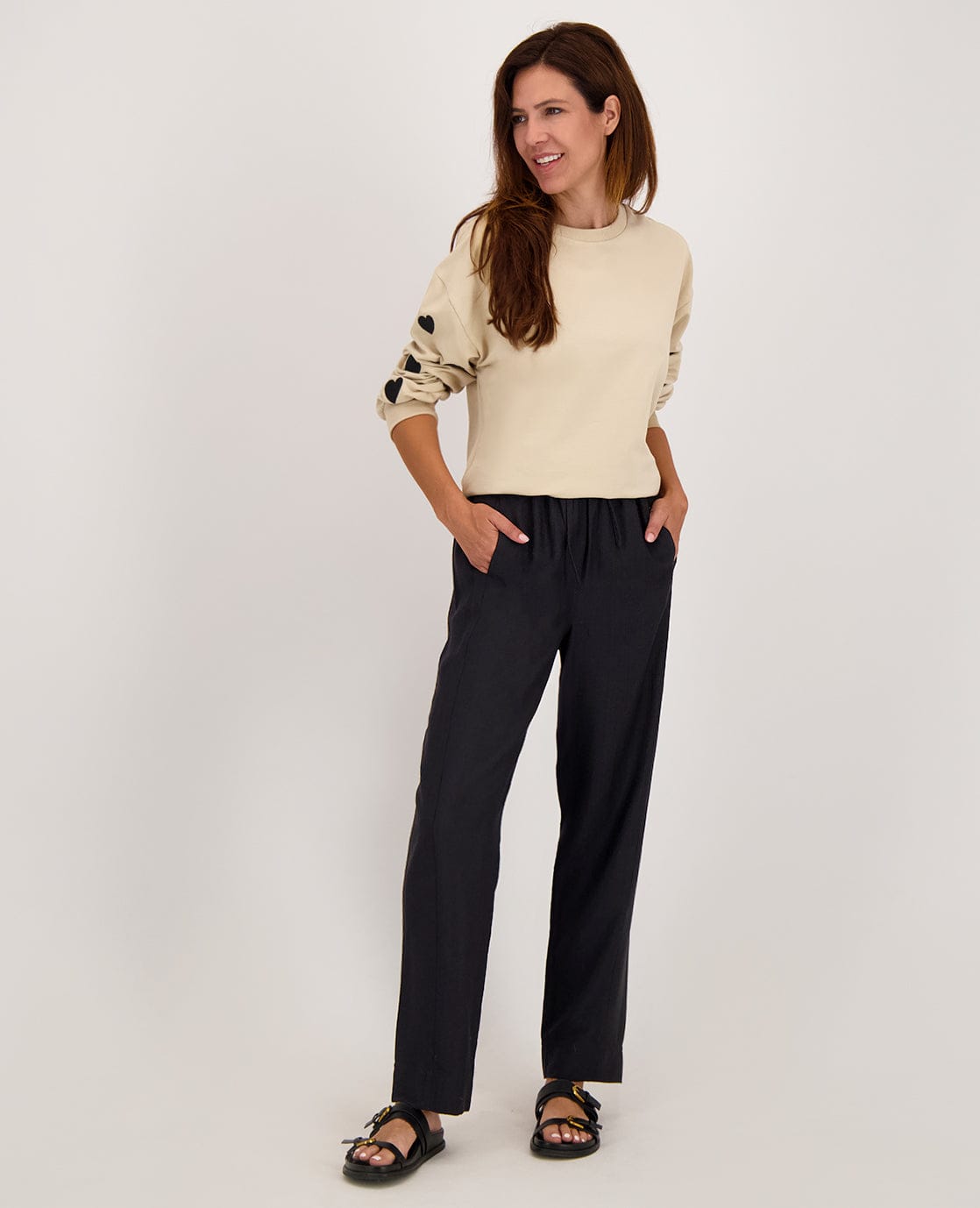 Je m'appelle Tops Sweater Hearts | Beige