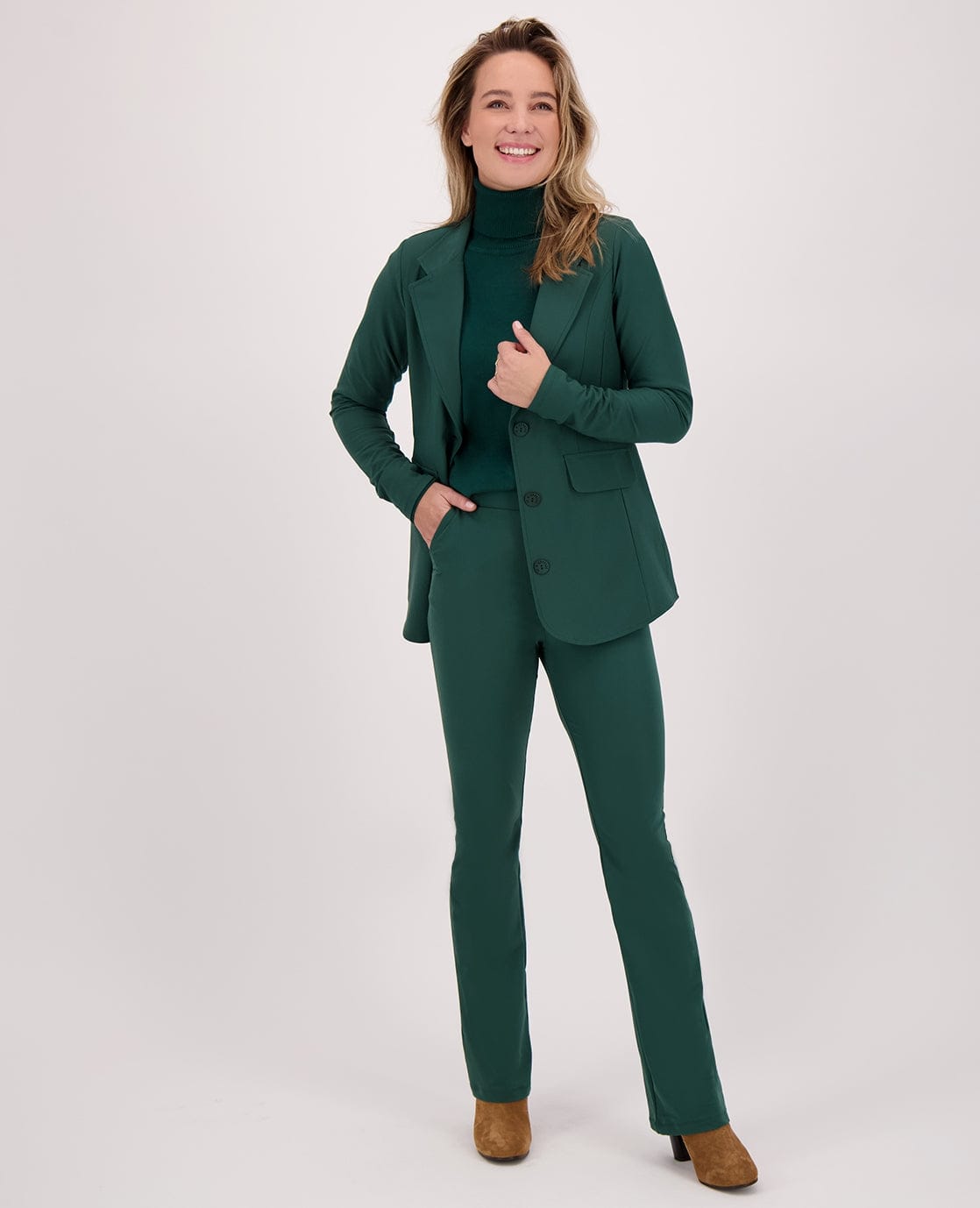 Je m'appelle Broeken Bottle Green / XS / Regular Pant Flare Travel +++ | Bottle Green