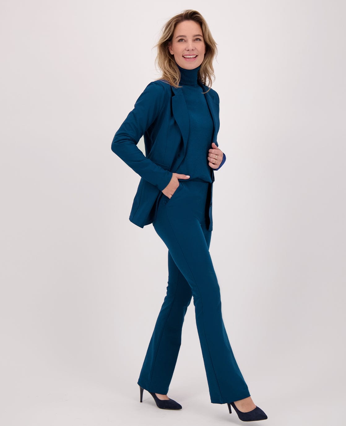 Je m'appelle Broeken Blue Opal / XS / Regular Pant Flare Travel +++ | Blue Opal