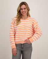Je m'appelle Vesten Pastel Peach / White / S/M/L Veste Diede | Pastel Peach / White