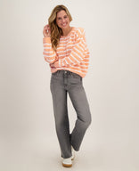 Je m'appelle Vesten Pastel Peach / White / S/M/L Veste Diede | Pastel Peach / White