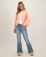 Je m'appelle Vesten Pastel Peach / White / S/M/L Veste Diede | Pastel Peach / White