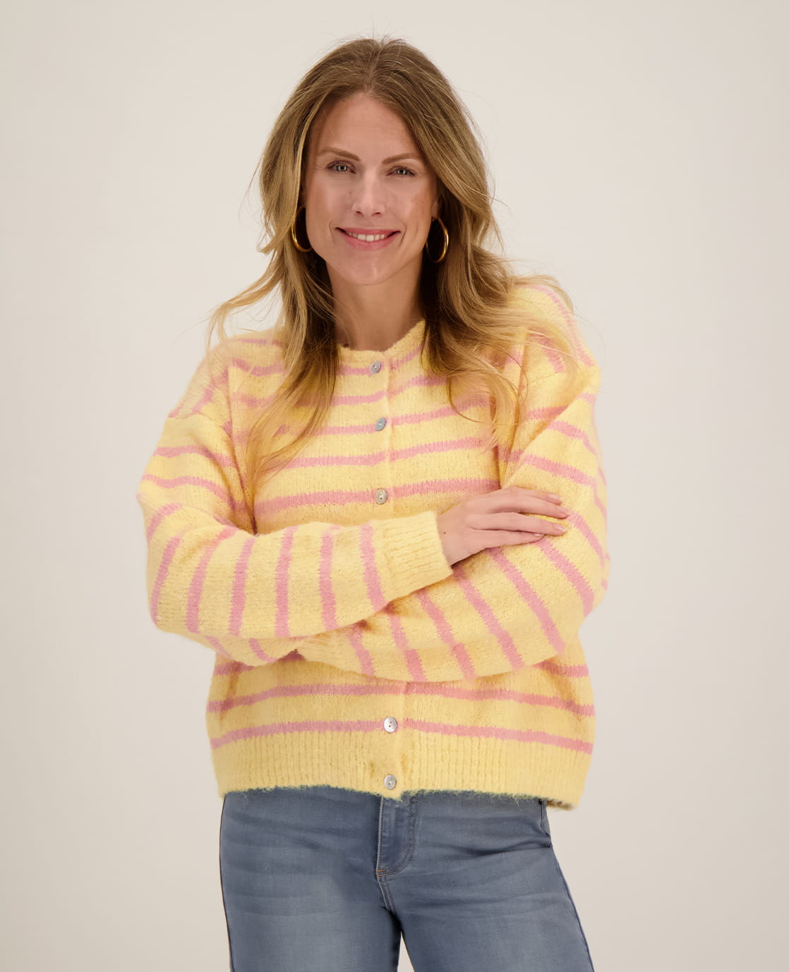 Je m'appelle Vesten Yellow / Light Pink / S/M/L Veste Diede | Yellow / Light Pink