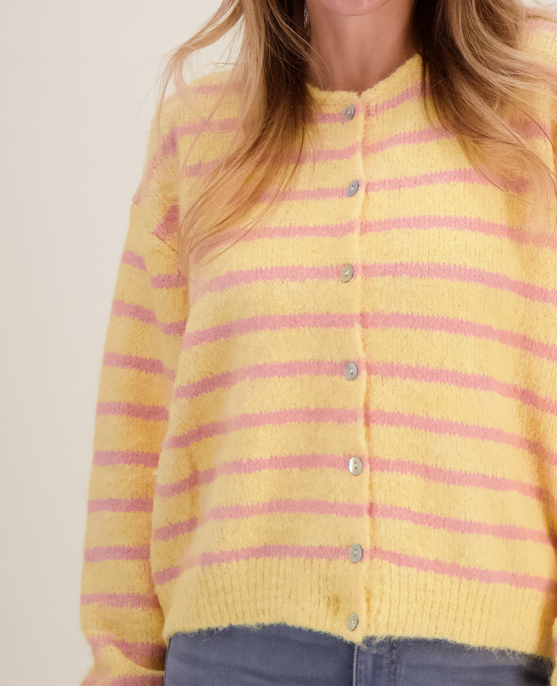 Je m'appelle Vesten Yellow / Light Pink / S/M/L Veste Diede | Yellow / Light Pink