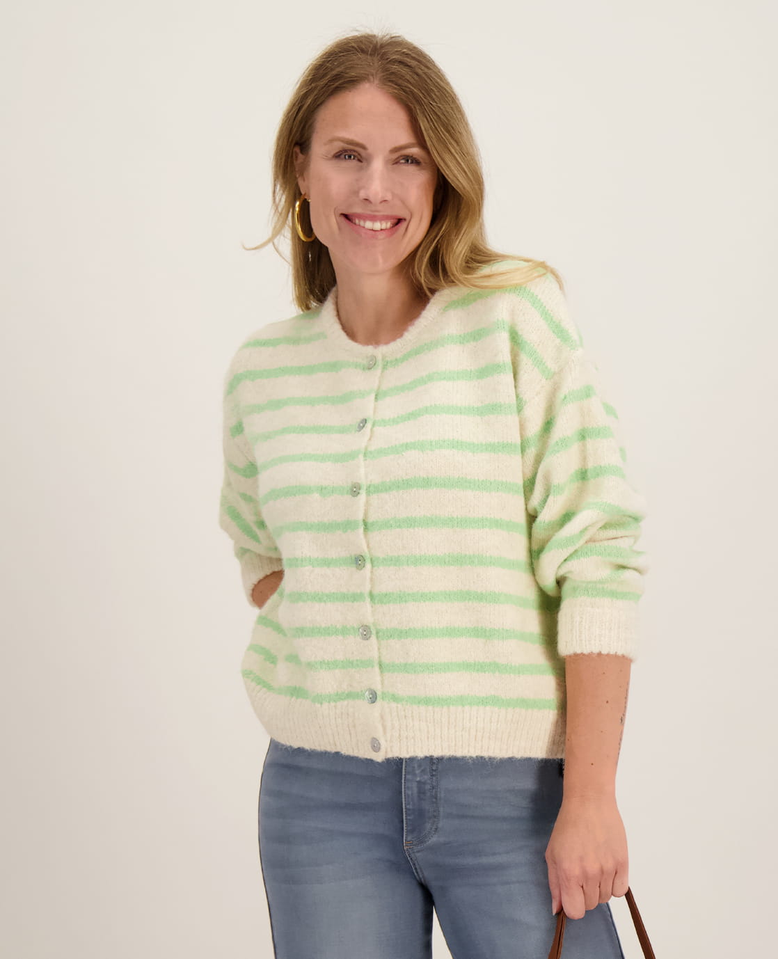 Je m'appelle Vesten Beige / Green / S/M/L Veste Diede | Beige / Green