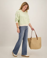 Je m'appelle Vesten Beige / Green / S/M/L Veste Diede | Beige / Green