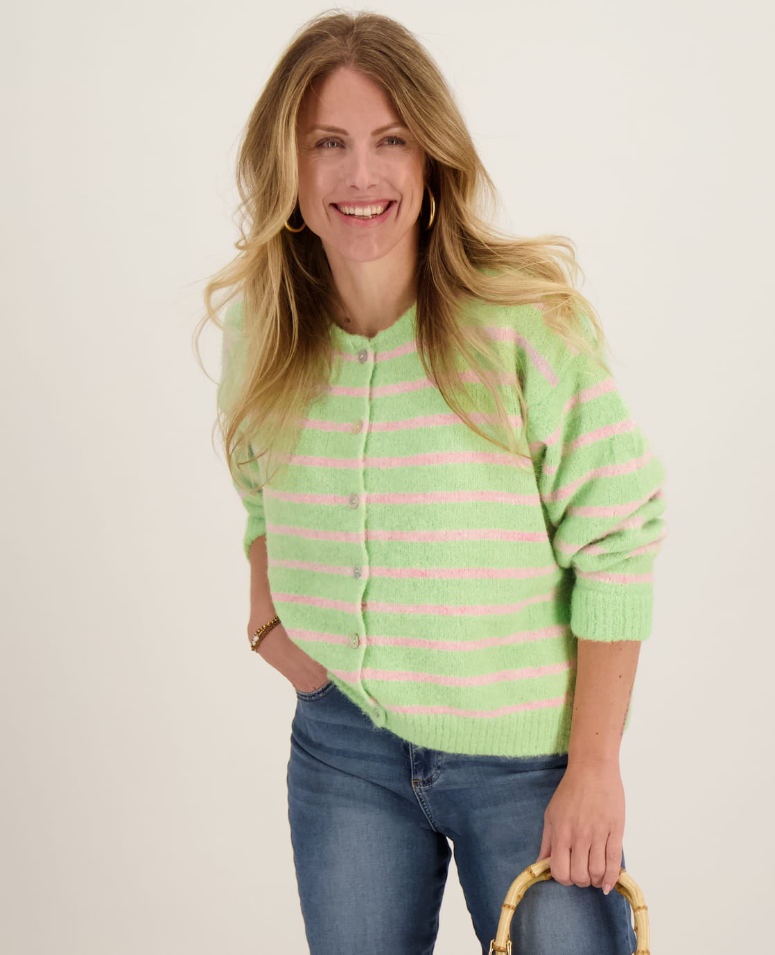 Je m'appelle Vesten Green/Pink / S/M/L Veste Diede | Green/Pink