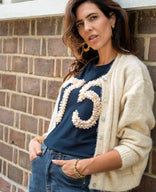 Je m'appelle Tops Tee Flower | Donkerblauw