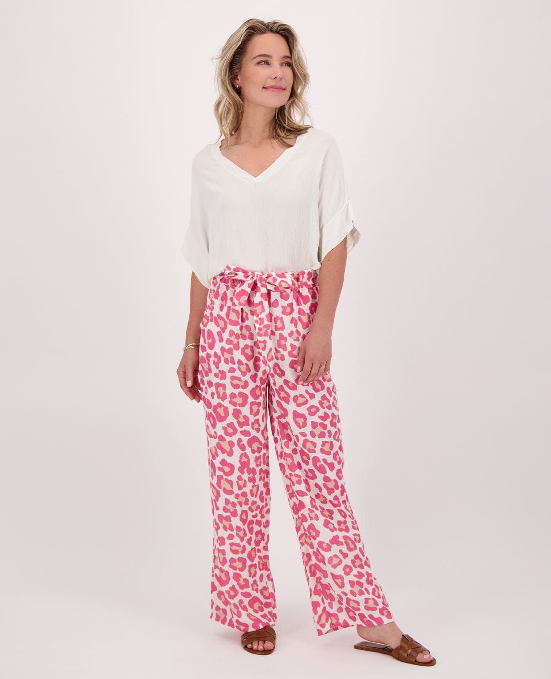Je m'appelle Broeken Pant Straight Panthère | Roze