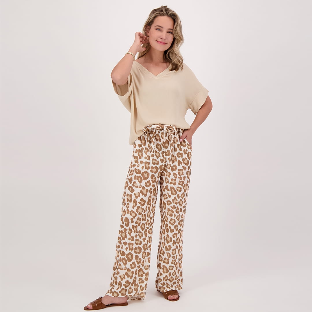 Je m'appelle Broeken Camel / S/M Pant Straight Panthère | Camel