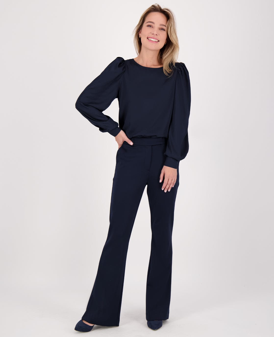 Je m'appelle Broeken Pant Flare Premium Travel | Midnight Blue