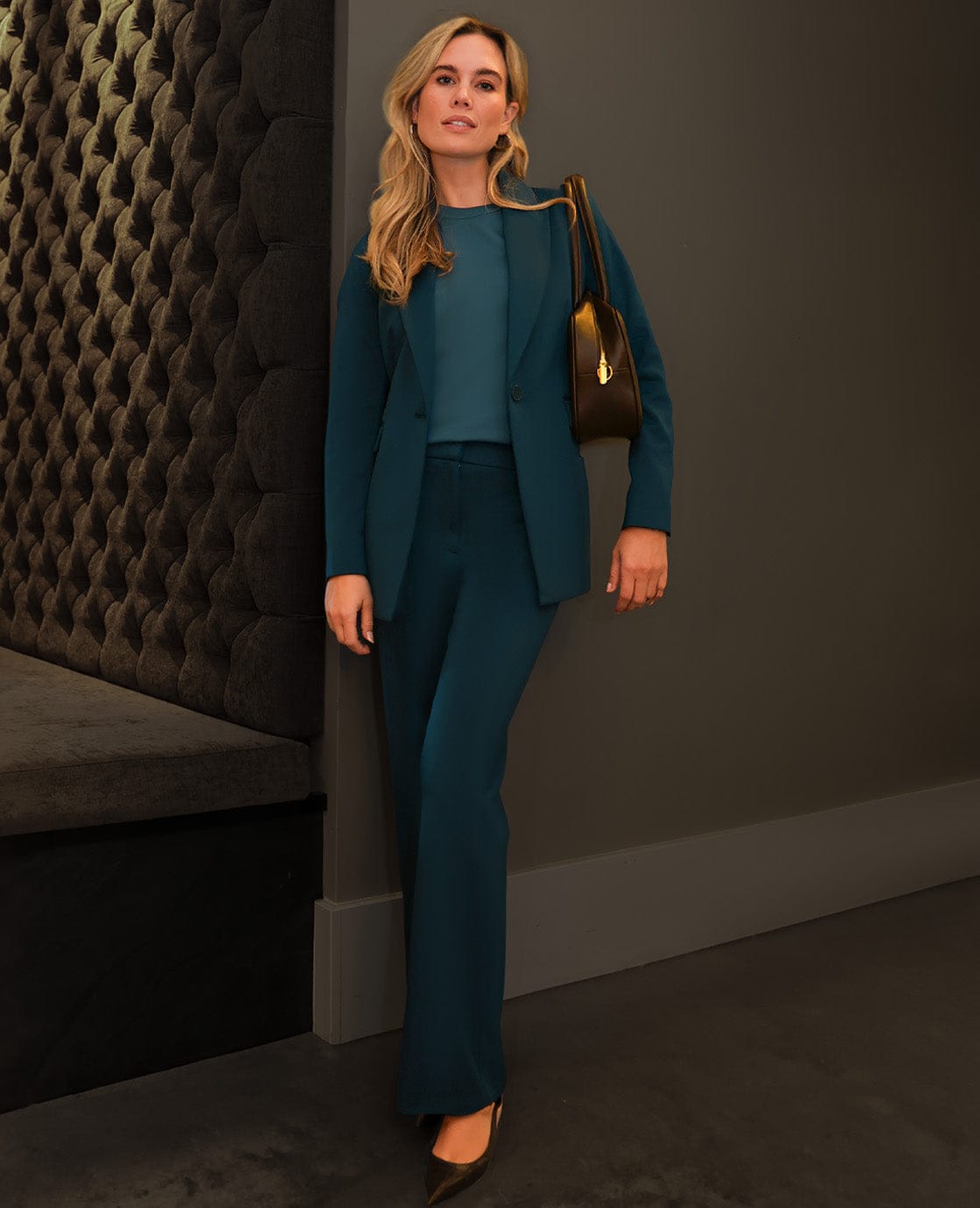 Je m'appelle Broeken Peacock Green / XS / Regular Pant Marie Premium Travel | Peacock Green