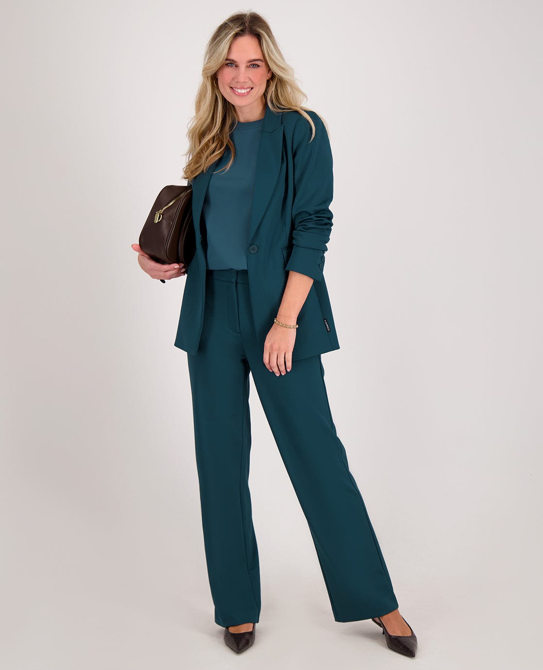 Je m'appelle Broeken Peacock Green / XS / Regular Pant Lauren Premium Travel | Peacock Green
