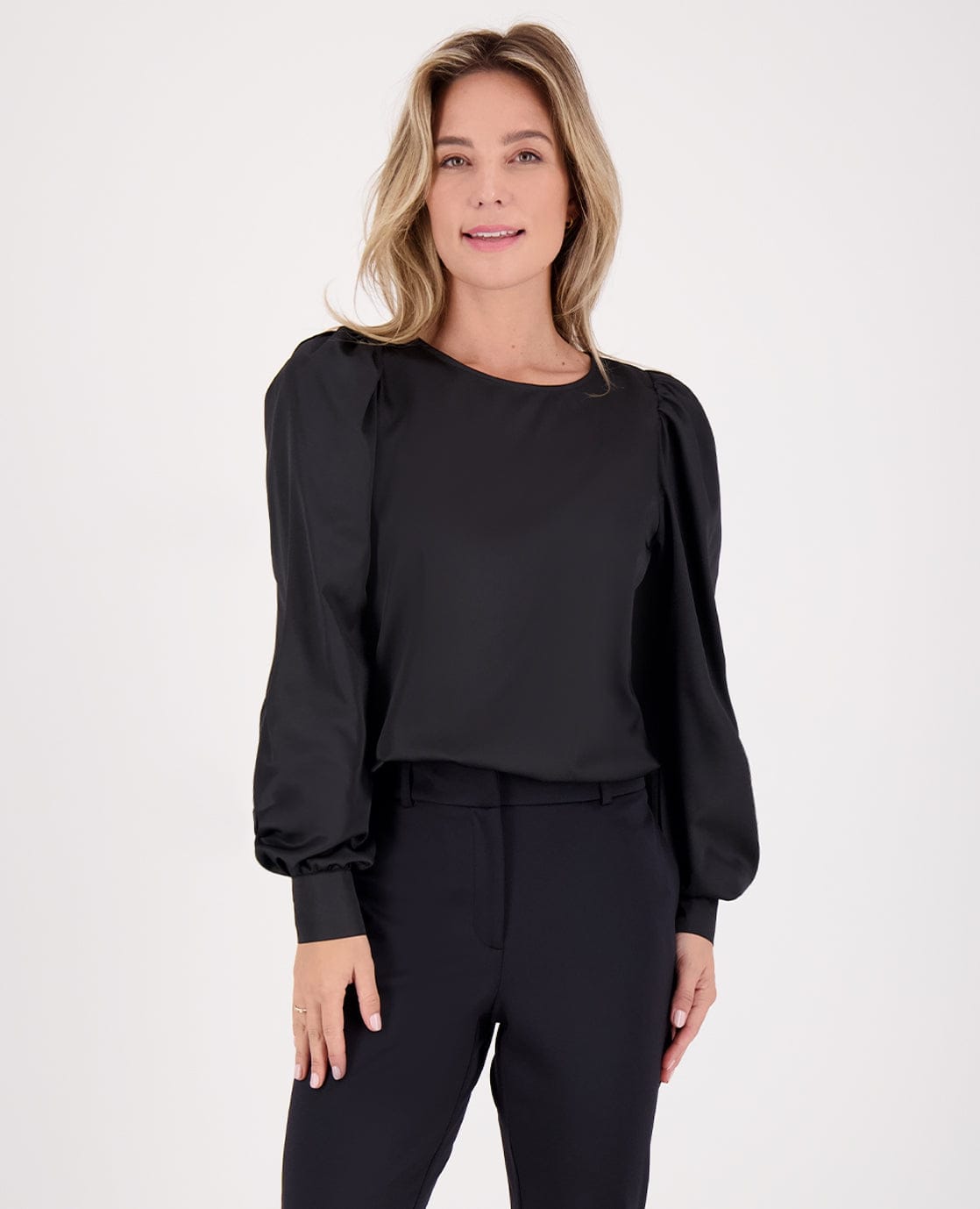 Je m'appelle Tops Top Madeleine Satin | Zwart