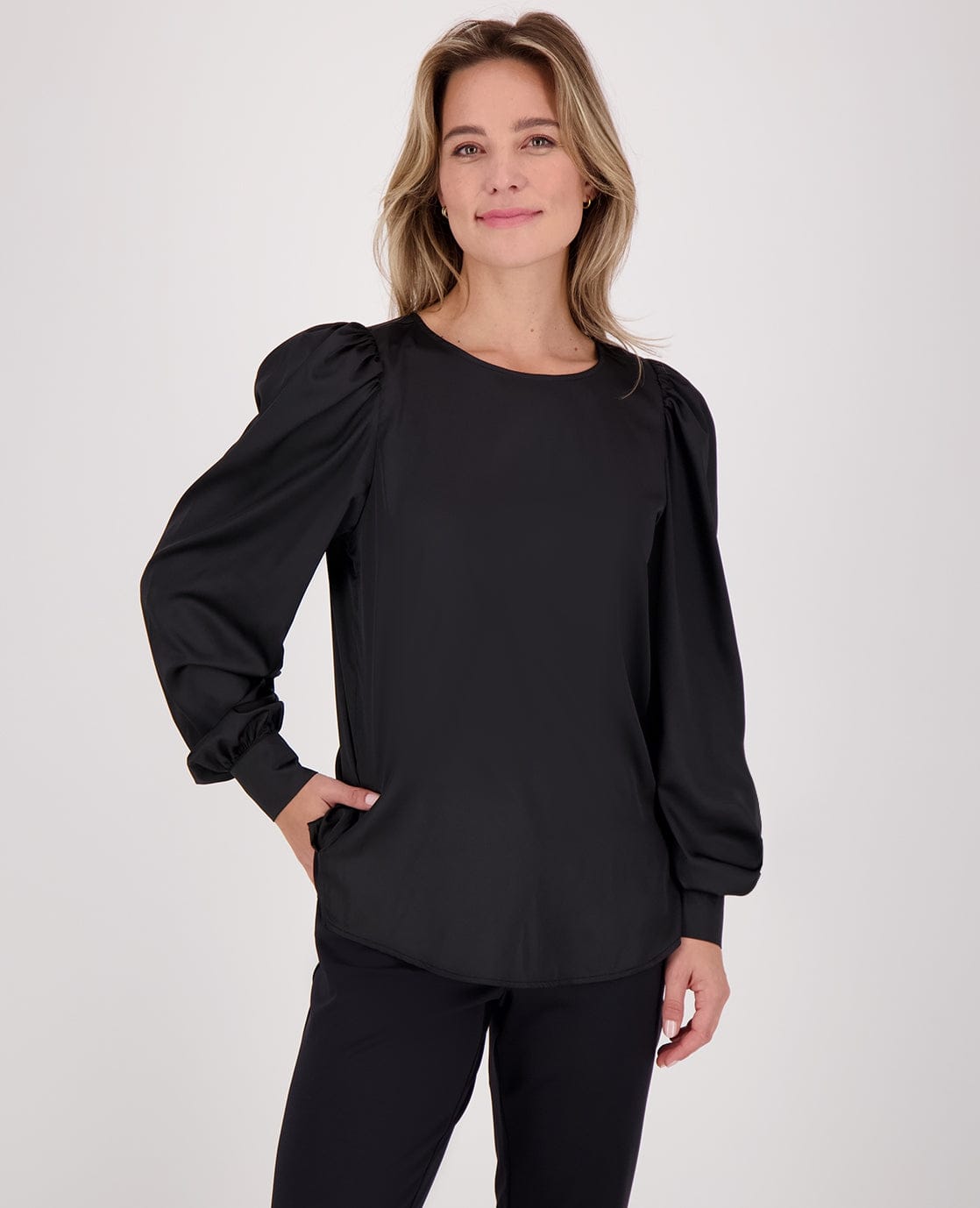 Je m'appelle Tops Top Madeleine Satin | Zwart