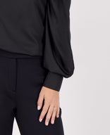 Je m'appelle Tops Top Madeleine Satin | Zwart