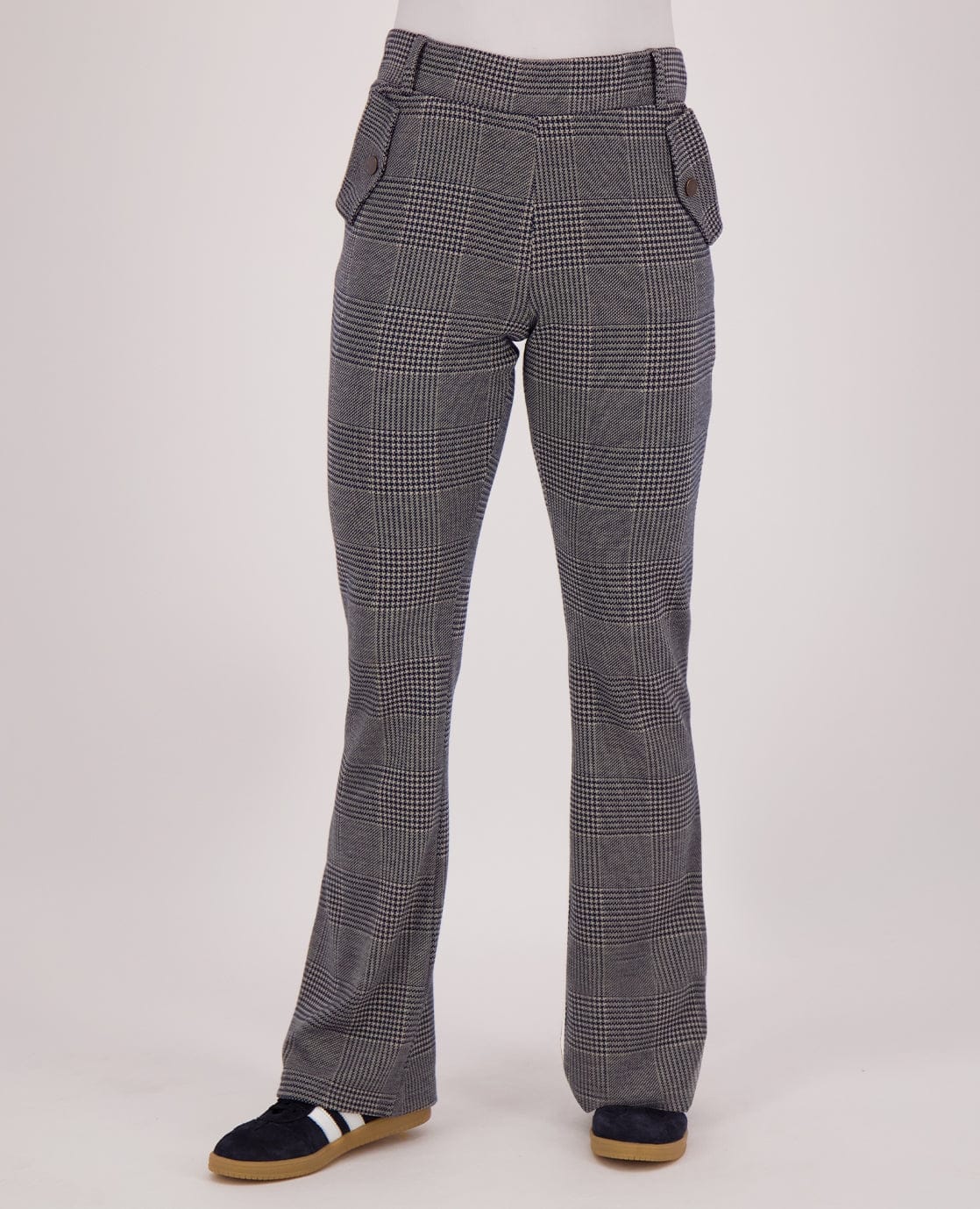 Je m'appelle Broeken Pant Flare Jacquard | Navy/Dark Greige