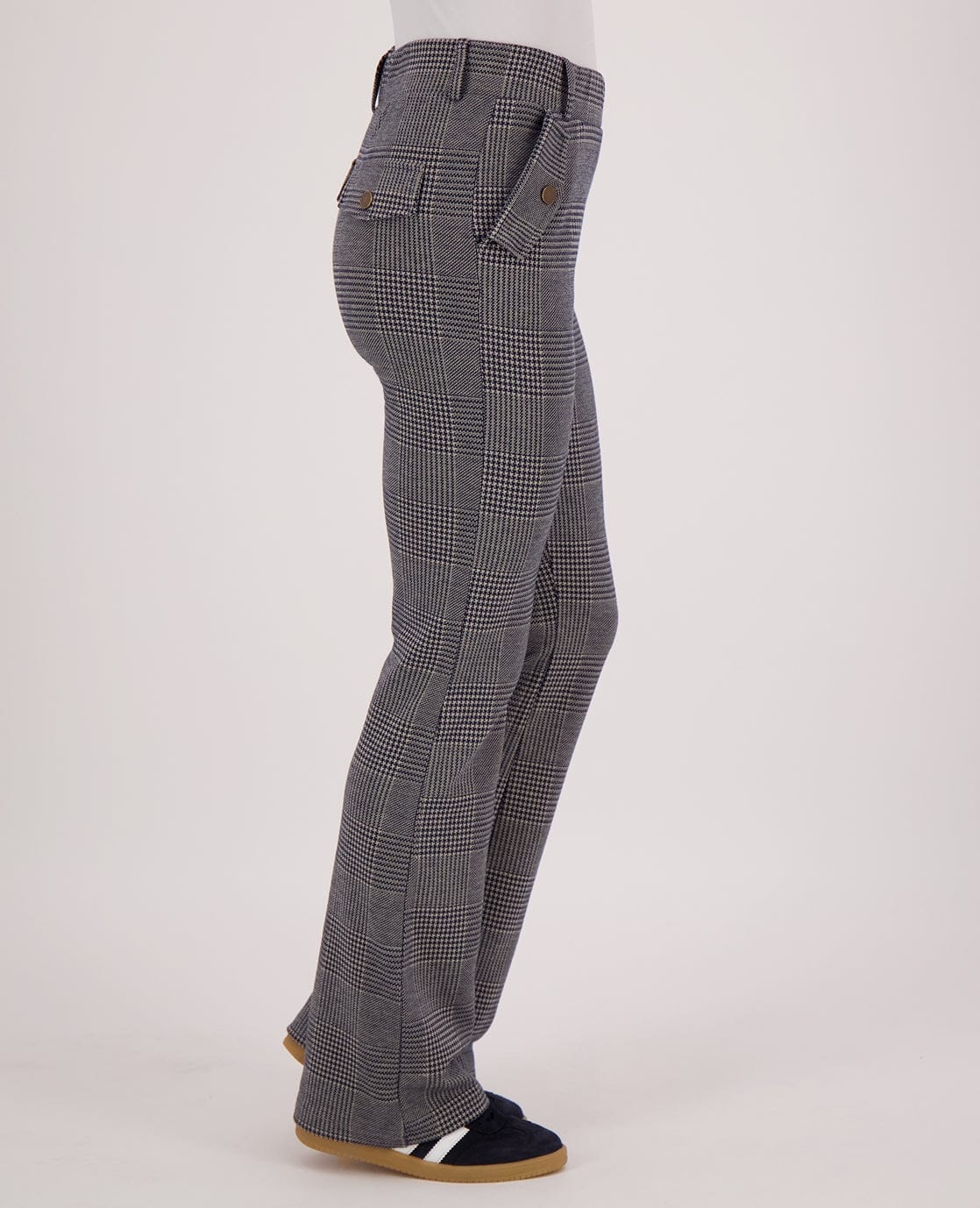 Je m'appelle Broeken Pant Flare Jacquard | Navy/Dark Greige